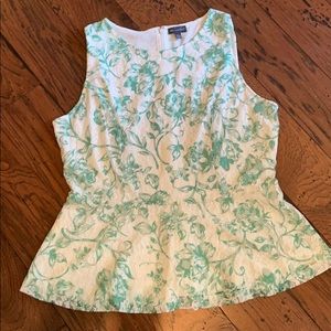 The Limited Green and Cream lace top